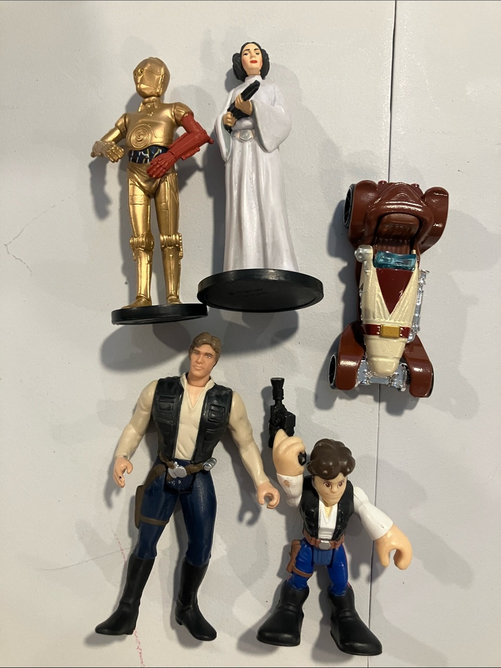 Star Wars Kids Toy Figure Set Han Solo Princess Leia C-3PO Hot Wheels